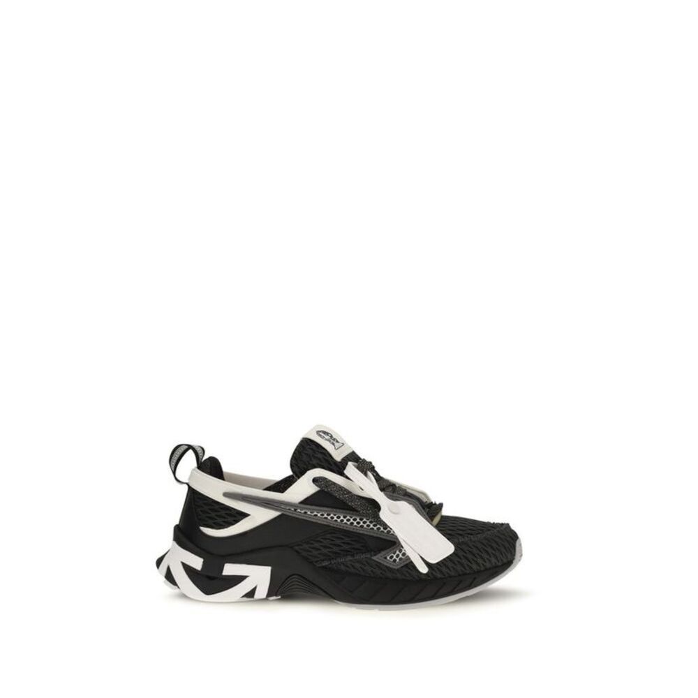 Off-White Black Polyester Athletic Men's Sneakers